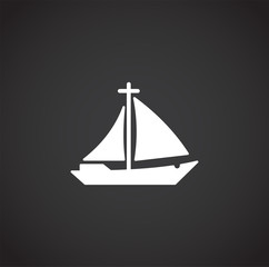 Ship related icon on background for graphic and web design. Creative illustration concept symbol for web or mobile app
