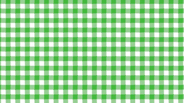 Gingham check pattern of green. Seamless loop.