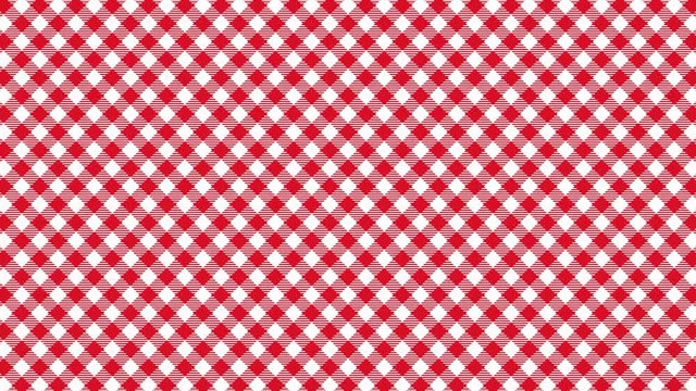 Gingham check diagonal pattern of red. Seamless loop.