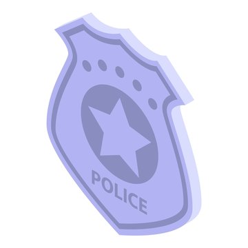 Police badge icon. Isometric of police badge vector icon for web design isolated on white background