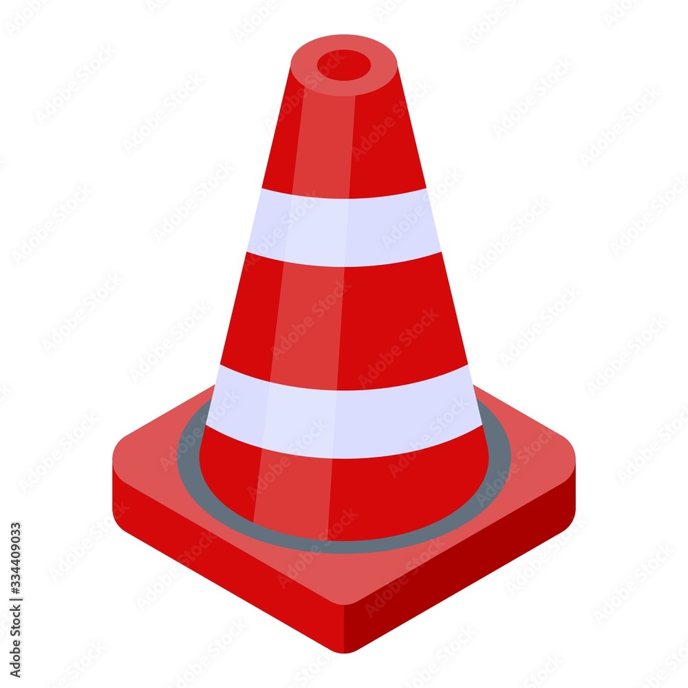 Poster road cone icon. isometric of road cone vector icon for web design isolated on white background