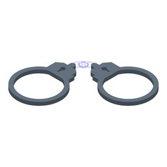 Police handcuff icon. Isometric of police handcuff vector icon for web design isolated on white background