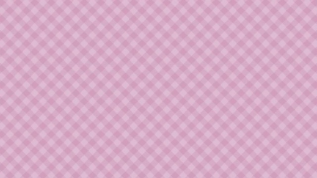 Gingham check diagonal pattern of pink. Seamless loop.
