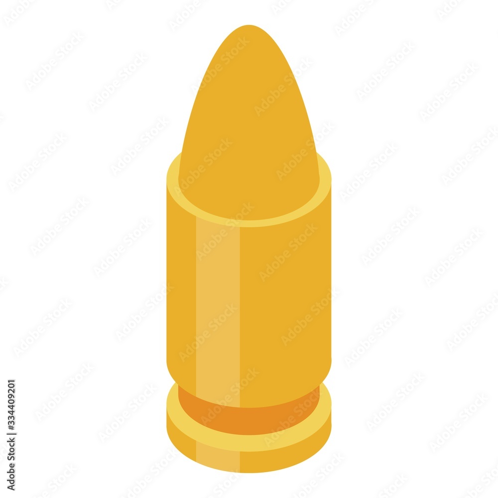 Poster bullet icon. isometric of bullet vector icon for web design isolated on white background