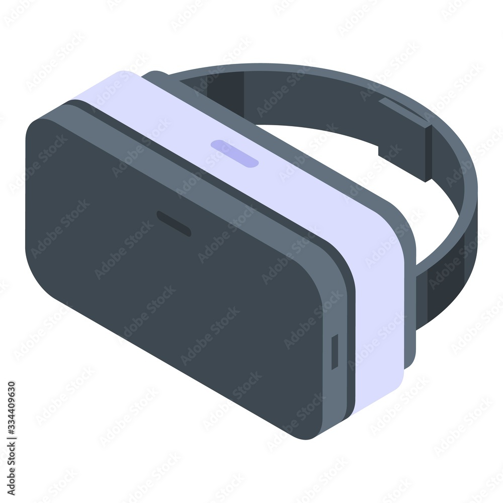 Poster vr game goggles icon. isometric of vr game goggles vector icon for web design isolated on white back