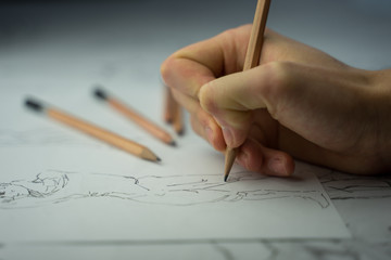 Drawing the human figure with a pencil