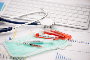 Blood test for COVID-19. Examination of a blood sample for the presence of SARS-CoVid 19