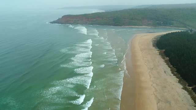 blue sky clear and empty beach in Maharashtra Ratnagiri