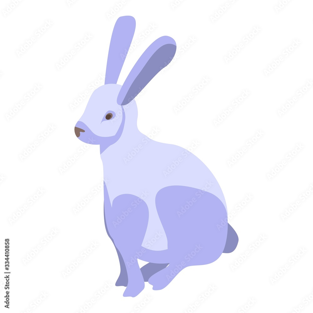 Poster zoo white rabbit icon. isometric of zoo white rabbit vector icon for web design isolated on white ba