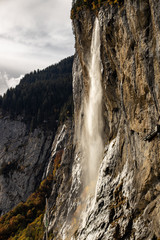 Fototapeta na wymiar beautiful waterfall in Lauterbrunnen city