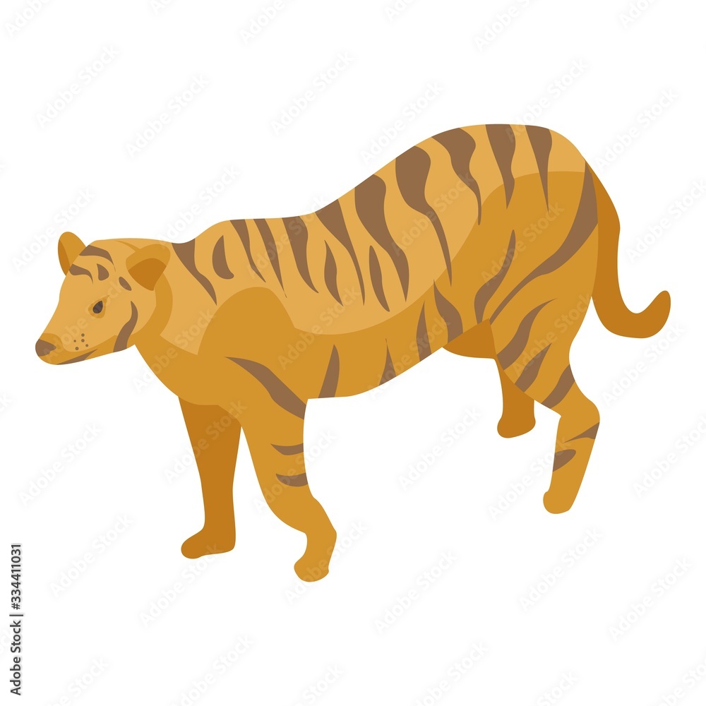 Poster zoo tiger icon. isometric of zoo tiger vector icon for web design isolated on white background