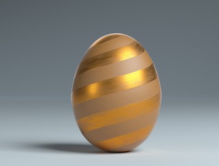 Gold striped painted easter egg