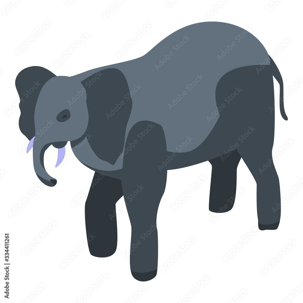 Wall mural Zoo elephant icon. Isometric of zoo elephant vector icon for web design isolated on white background - Wall murals