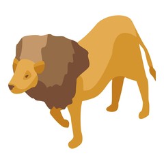 Zoo lion king icon. Isometric of zoo lion king vector icon for web design isolated on white background