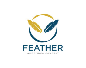 Feather Logo Icon Design Vector