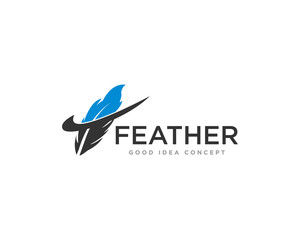 Obraz premium Feather Logo Icon Design Vector