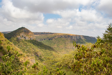 Fototapeta na wymiar View of top of Wadi Razat near Salalah in Oman