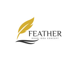 Feather Logo Icon Design Vector