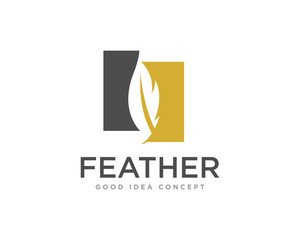 Feather Logo Icon Design Vector