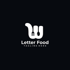Letter W Food Logo Vector Icon