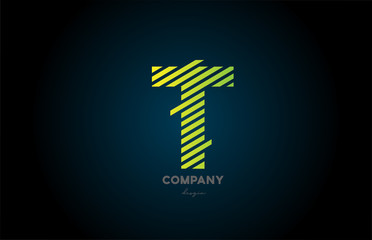 Fototapeta premium T green alphabet letter logo icon design for business and company