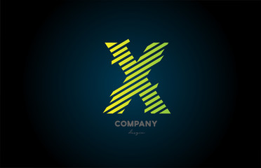 X green alphabet letter logo icon design for business and company
