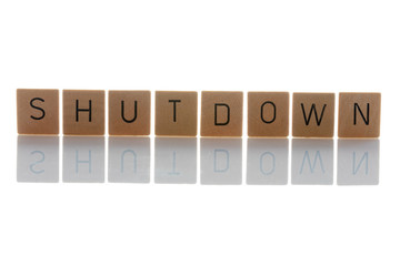 Shutdown of the economy and social contacts because of the coronavirus crisis. Isolated on white background.