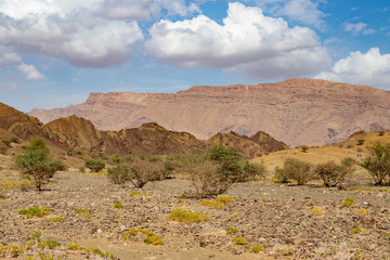 View of mountains around Wadi al Batha at Wadi Bani Khalid near Bidiyya in Oman