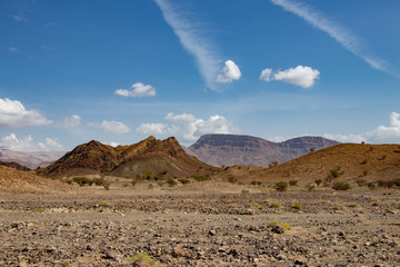 View of mountains around Wadi al Batha at Wadi Bani Khalid near Bidiyya in Oman