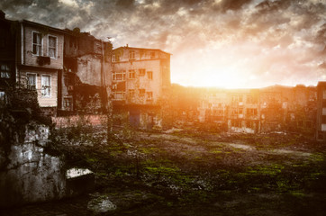 Apocalyptic moody seen of devastation