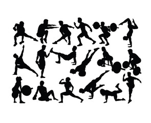 Gymnastics,  Weight Lifting and Fitness, art vector silhouettes design