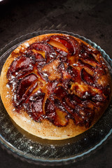 sweet freshly baked apple biscuit cake with sugar