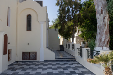 greece santorini church in Emporio village