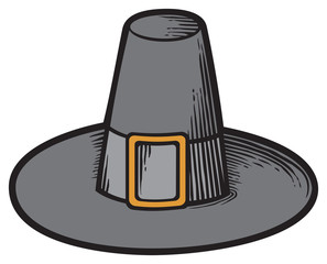 black pilgrim hat