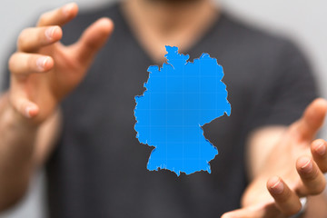 Map - Germany - 3D-Illustration digital.