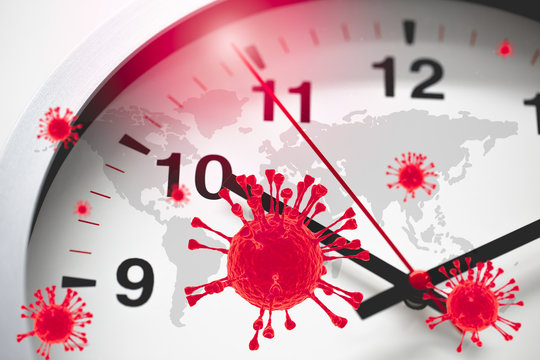 Coronavirus COVID-19 Global Virus Emergency Times Urgent time countdown concept.