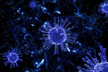 Covid Sars Mers Virus 3D Illustration concept design render for background.
