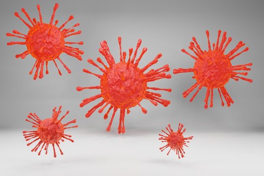 Virus isolated on white background 3D Illustrator for artwork design in world coronavirus situation.