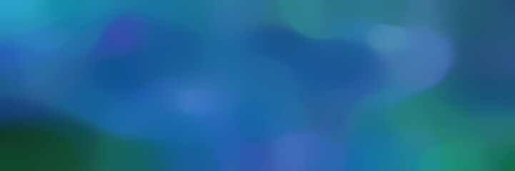 blurred bokeh horizontal header background texture with teal blue, dark slate gray and light sea green colors and space for text