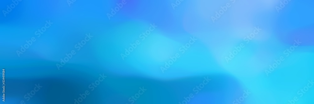 Aufkleber soft unfocused horizontal banner background bokeh graphic with dodger blue, light sky blue and turquoise colors space for text or image