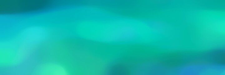 unfocused horizontal banner background texture with light sea green, dark cyan and turquoise colors and space for text or image
