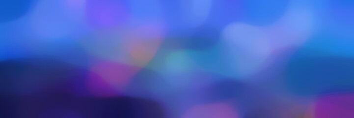 blurred bokeh horizontal banner background bokeh graphic with royal blue, midnight blue and slate blue colors space for text or image