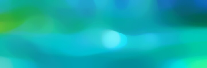 soft blurred horizontal banner background texture with light sea green, sea green and teal colors and free text space