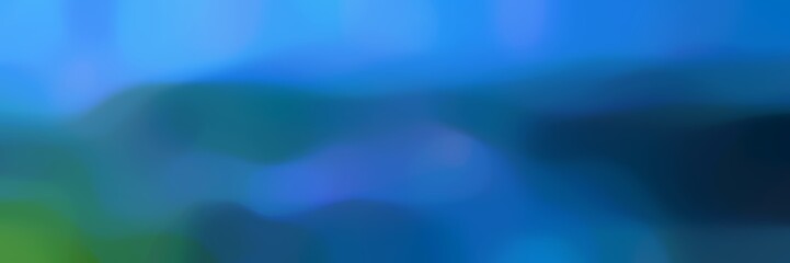 blurred bokeh iridescent horizontal header background texture with strong blue, teal blue and dark slate gray colors space for text or image