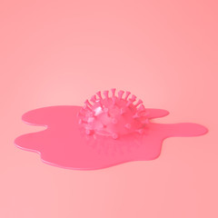 Coronavirus, COVID-19, 2019-nCov novel coronavirus concept. Virus death. 3d rendering. Minimal...