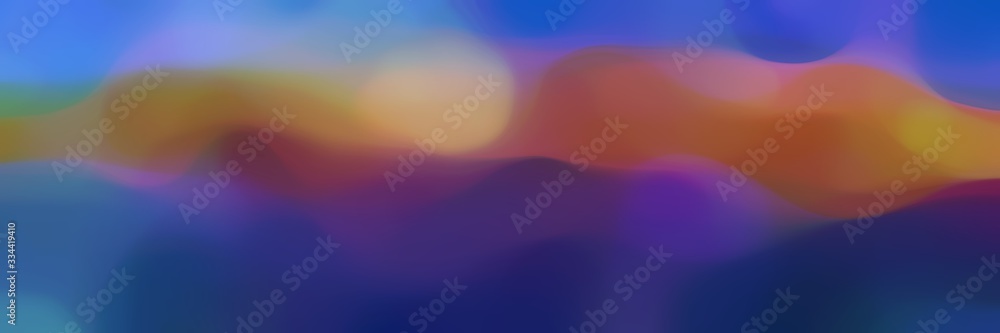 Poster smooth horizontal header background with dark slate blue, royal blue and pastel brown colors and spa