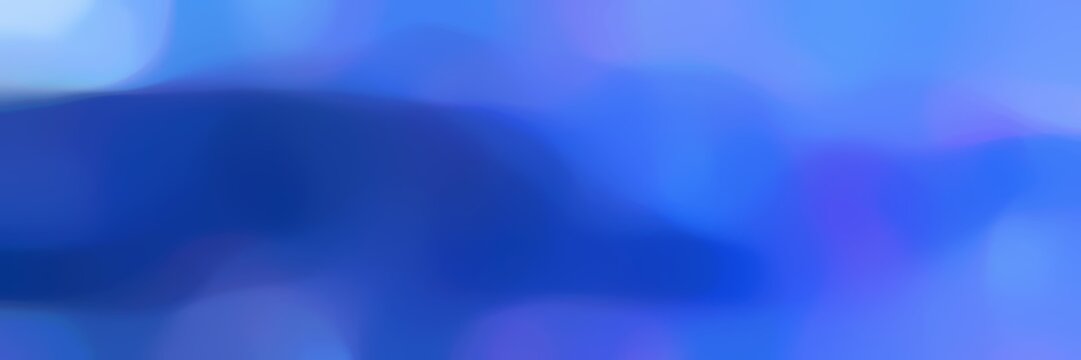 soft blurred horizontal header background texture with royal blue, corn flower blue and light sky blue colors and free text space