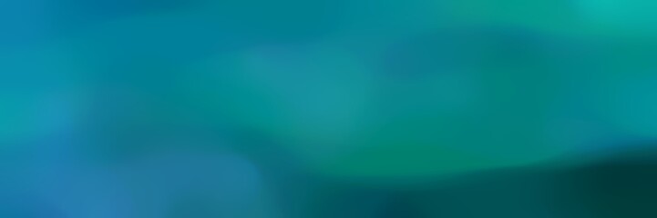 soft blurred horizontal banner background bokeh graphic with dark cyan, teal green and light sea green colors space for text or image - obrazy, fototapety, plakaty