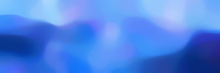 unfocused bokeh horizontal header background with corn flower blue, royal blue and light sky blue colors space for text or image