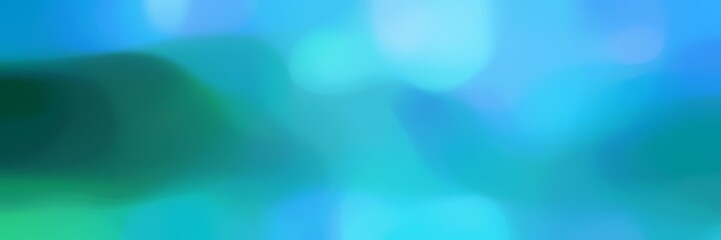 soft blurred horizontal card background with medium turquoise, teal green and dark turquoise colors and space for text